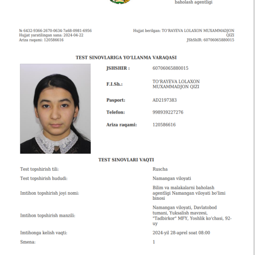 Profile picture of user islomjonov doutxon