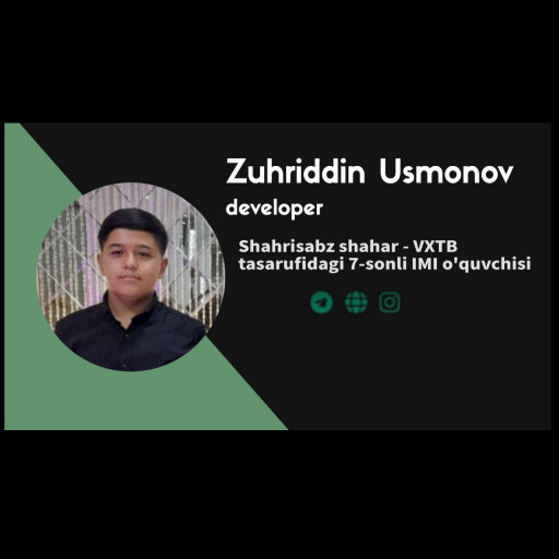 Profile picture of user Usmonov Zuhriddin