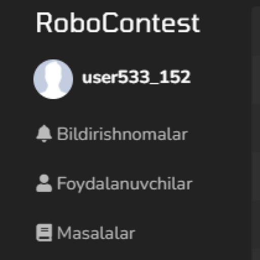 Profile picture of user Baxtiyorov Ismatulloh Ixtiyorjon o'g'li