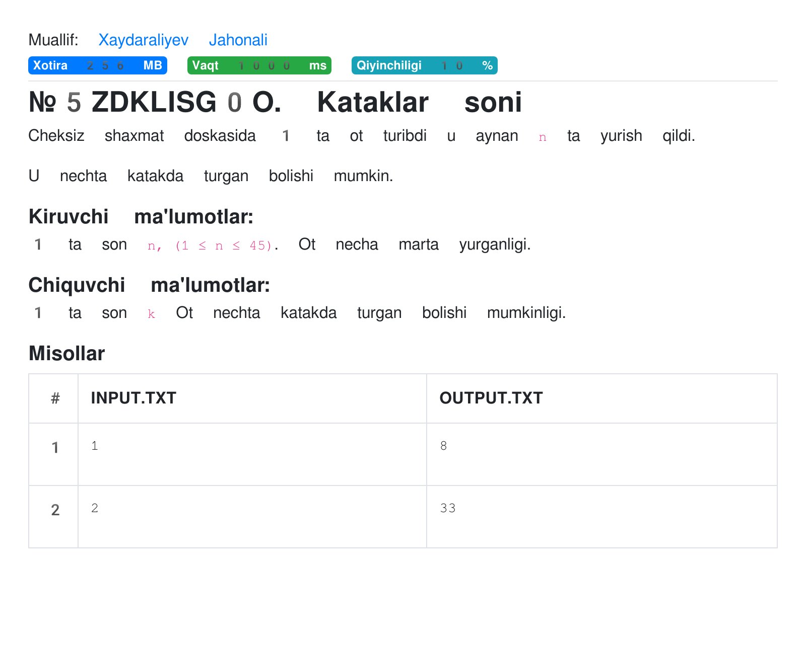 Kataklar soni - RoboContest